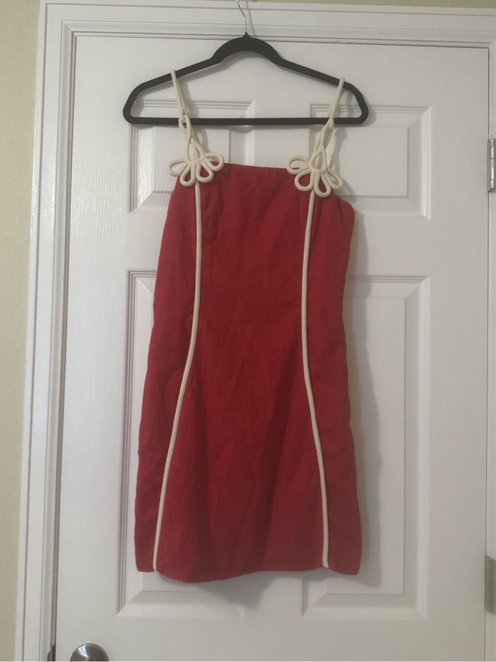 Farm Rio Red Linen Blend Sleeveless Mini Dress - Picture 4 of 7